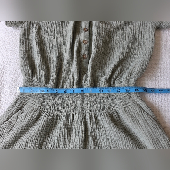 Marine Layer “Sydney” Romper • Size L • Sage-Green Gauzy Cotton - Picture 9 of 10
